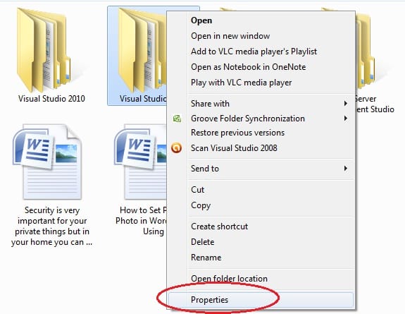 Folder > Properties