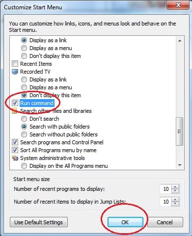 Check Run Command