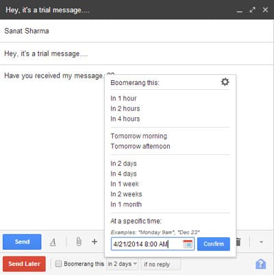 Send email later