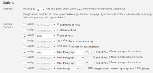 Quick Adsense Assign Location