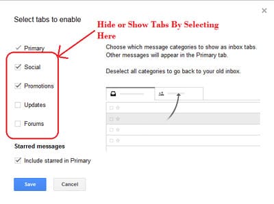 Hide or Show Tabs
