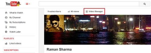 Video Manager in YouTube