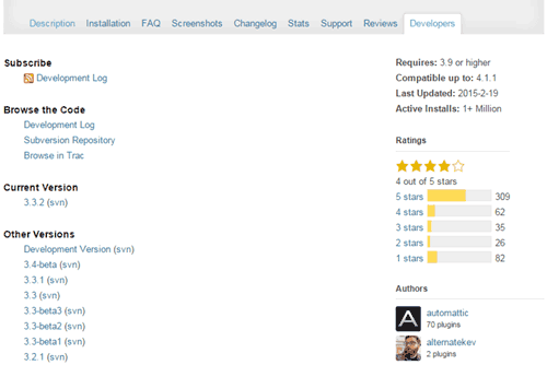 Download older versions of WordPress Plugins
