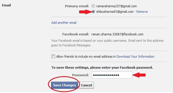 Save new email id