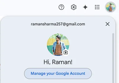 Manage Google account