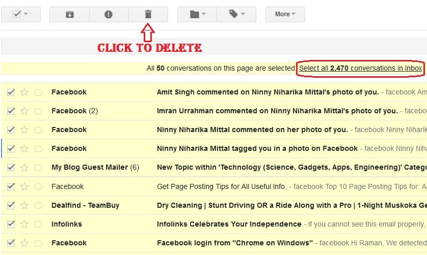 How To Delete All Messages (Emails) in Gmail At Once