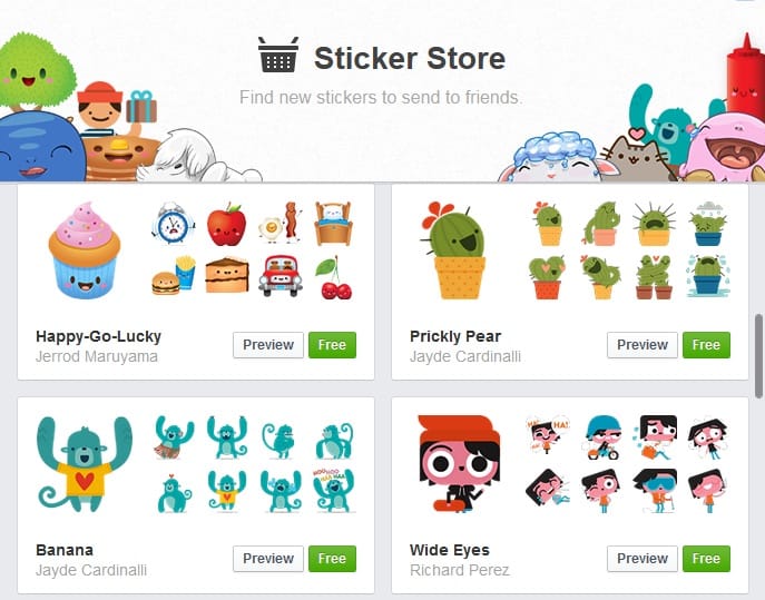 Facebook Sticker Store