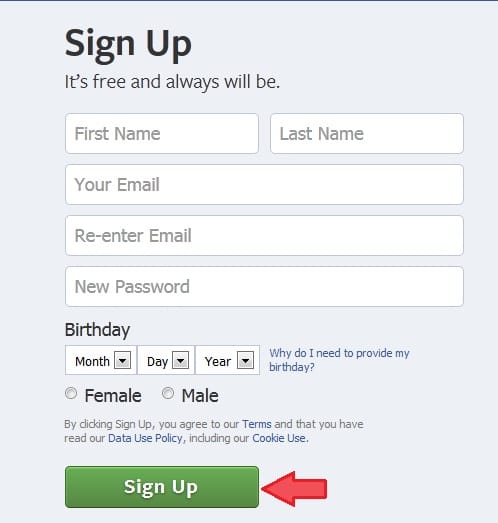 Sign Up For Facebook