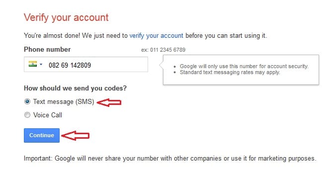 Verify your Gmail account