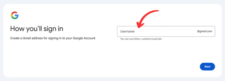 Choose your Gmail address