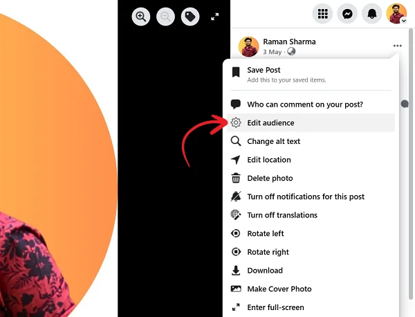 Edit the privacy of Facebook profile photo to make it unclickable