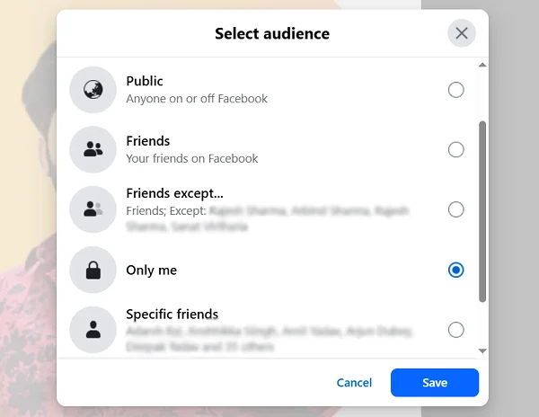 Make Facebook profile picture private