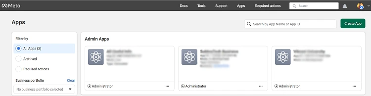 Facebook developer apps