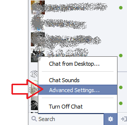 Advanced Settings FB Chat