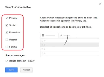 Select Tabs to Enable or Disable