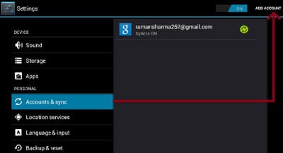 Add New Account in Android
