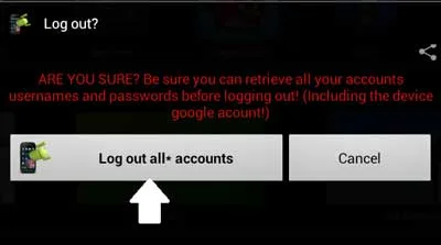 Log Out All Accounts in Android