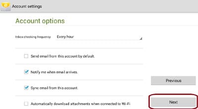 Set up Account Options in Android