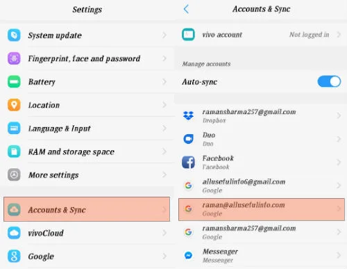 Android Account and Sync