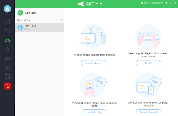 Remote control with Airdroid