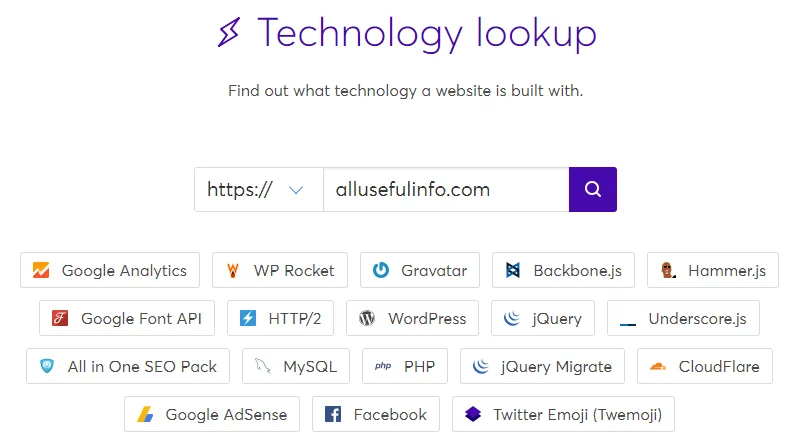 Wappalyzer - Find technologies behind a website