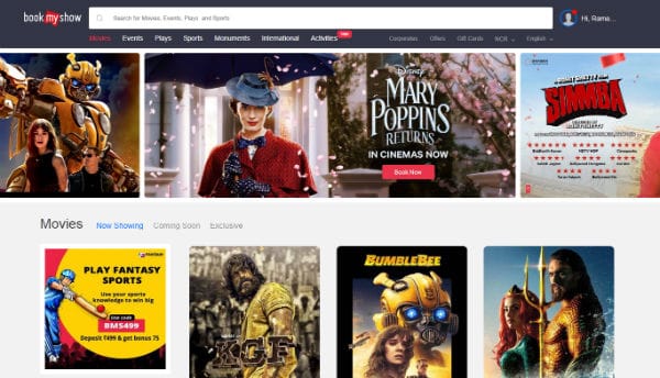 BookMyShow - Book Movie Tickets Online in India