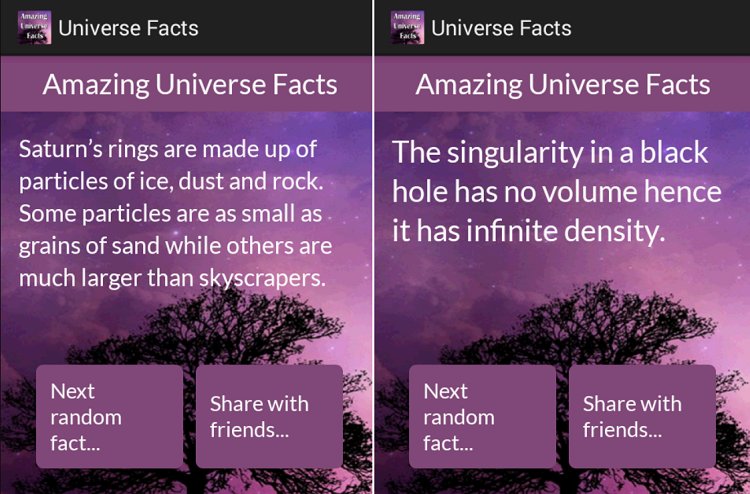 Universe facts app