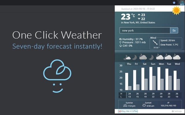 Weatherly Chrome Extension