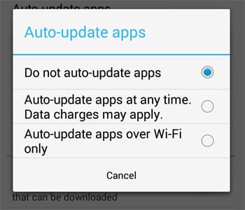 Do not auto update apps