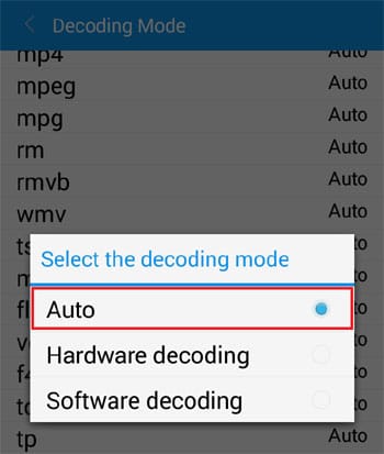 Set Decode Mode to Auto