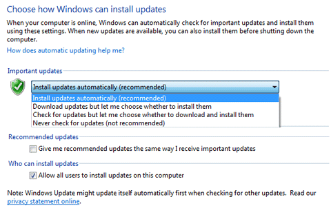 Select Windows Update Settings