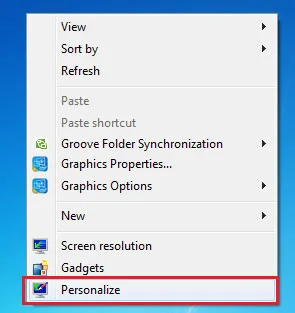 Windows 7 Personalize