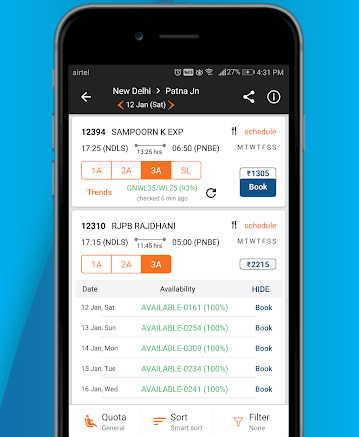 Trainman booking app
