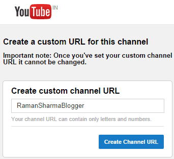 Create YouTube Custom URL