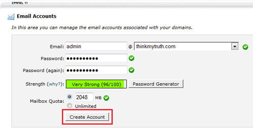 Create Email Account in cPanel