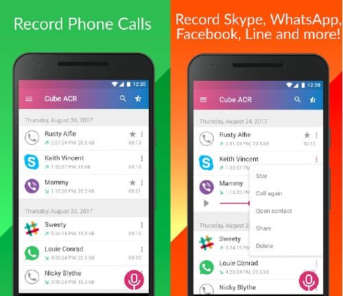 cube call recorder 2 phone numbers