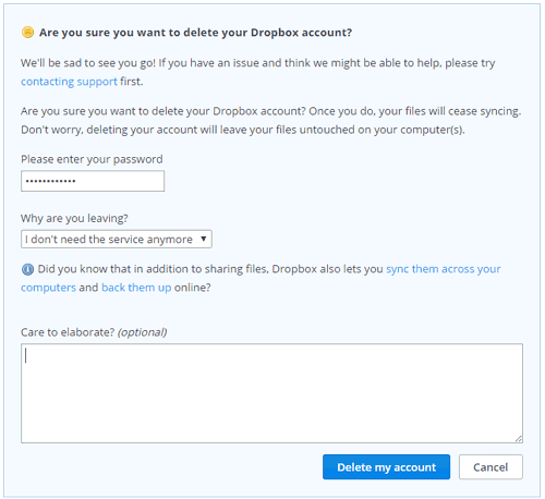 sign in to dropbox with different account