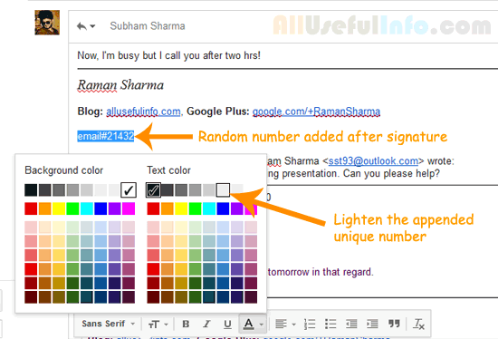 Make Gmail Signature unique