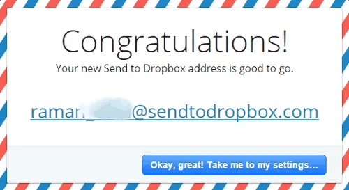 Send to Dropbox via Email