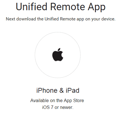 Download unified remote-app in iPhone