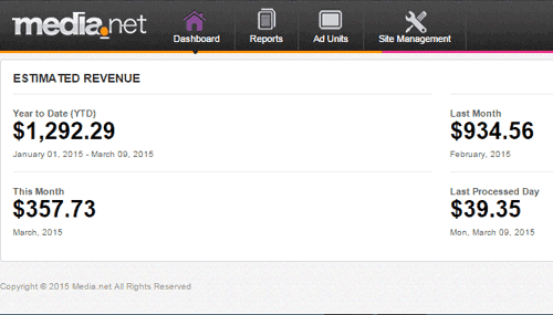 Media.net revenue report