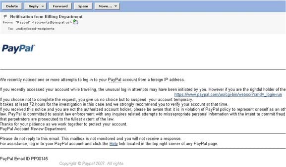 Paypal Phishing Attack