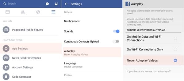 Disable Facebook Video Autoplay in Android