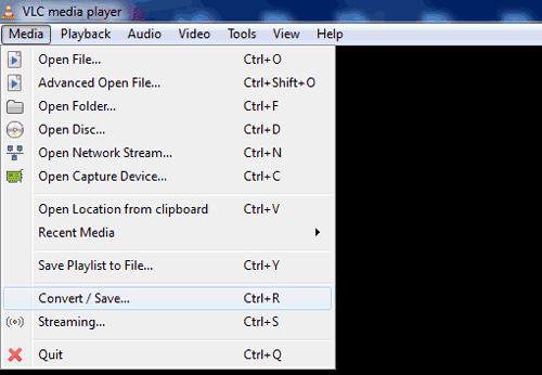 Navigate to Media > Convert/Save in VLC Player