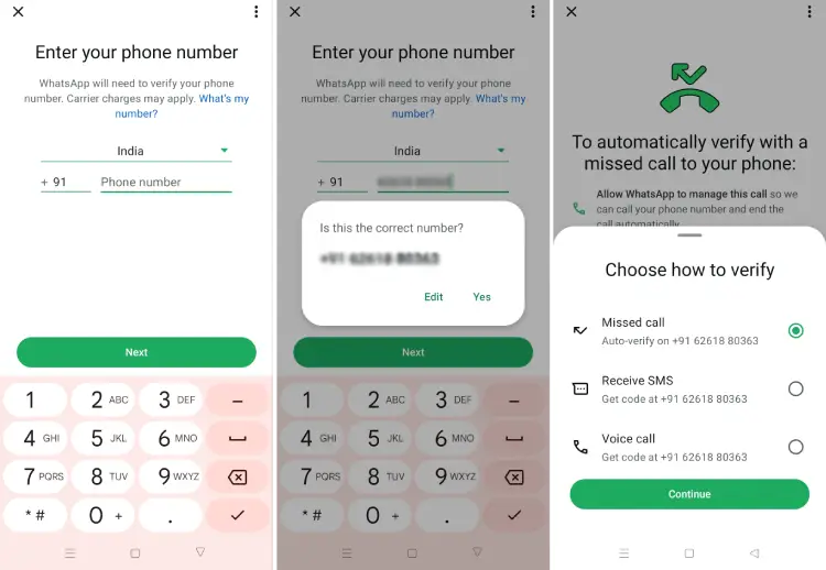 Add new WhatsApp account to same phone