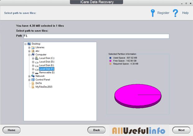 Path to restore deleted file