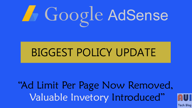 Adsense new policy update - Ad limit per page lifted