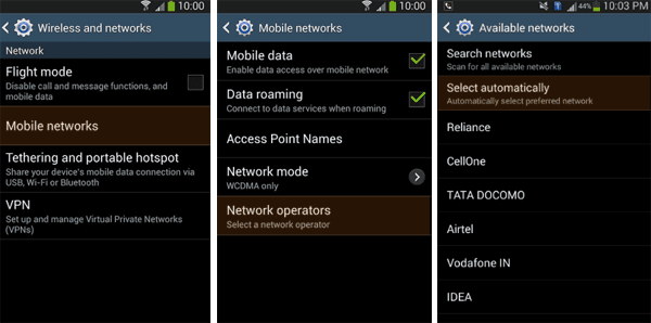 Network Operators Select Automatically