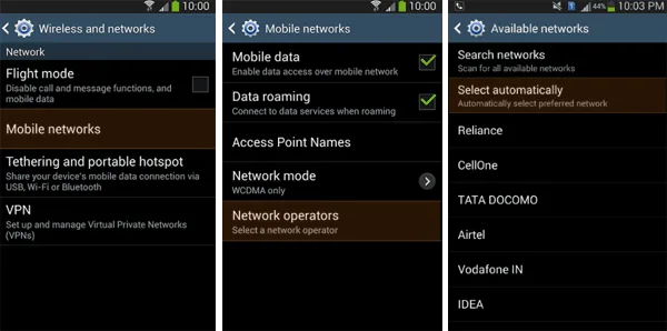 Network Operators Select Automatically