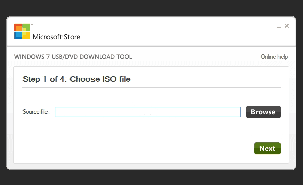 Windows DVD Tool - Choose ISO file